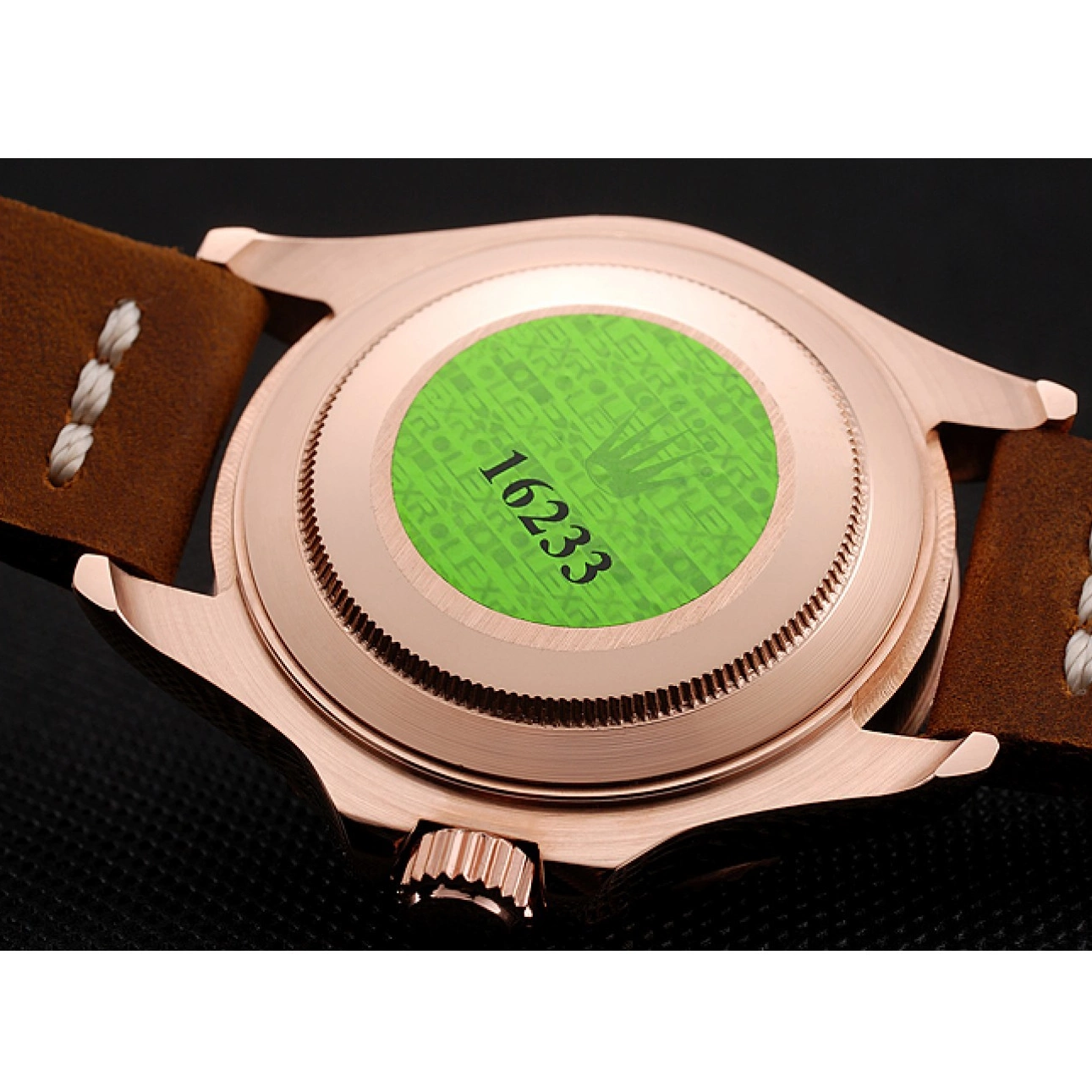 AAA replica watch Case Leather Gold Master Dial Yacht Brown Black Bracelet 1453861 Rolex Rose 0626